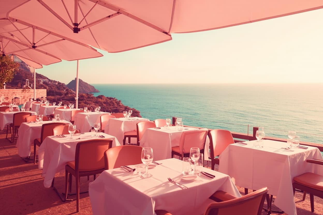 Beachside dining in Marbella